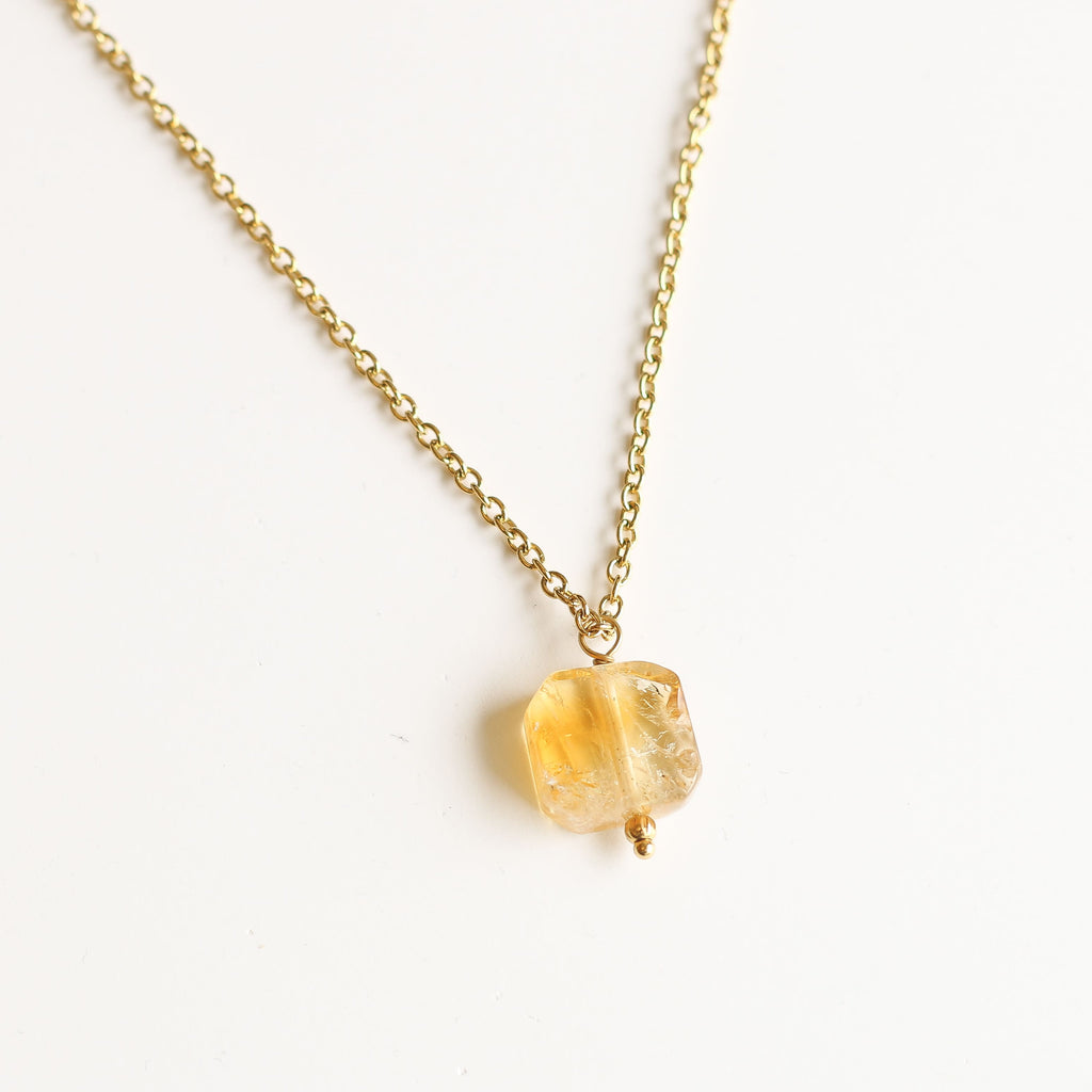 collier citrine jaune pierre naturelle lithothérapie