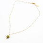 Collier à pendentif coquillage vert doré, acier inoxydable.
