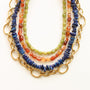 Collier chaîne Cornaline modulable, détail de la composition, pierre véritable, signé Mahny.