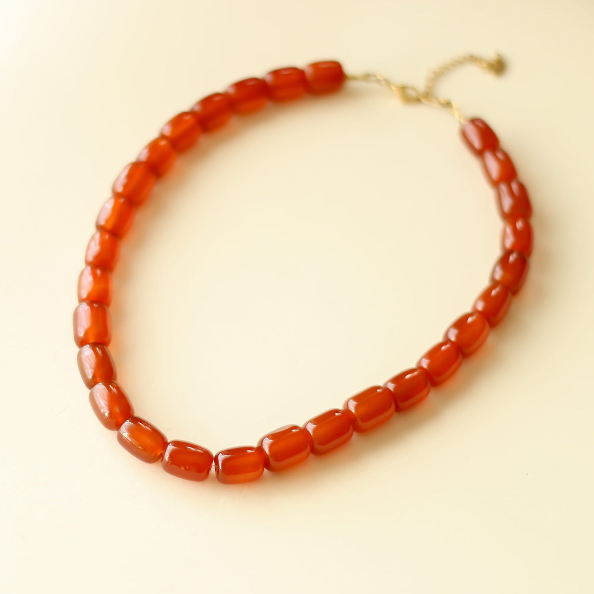 Collier Cornaline rouge chunky