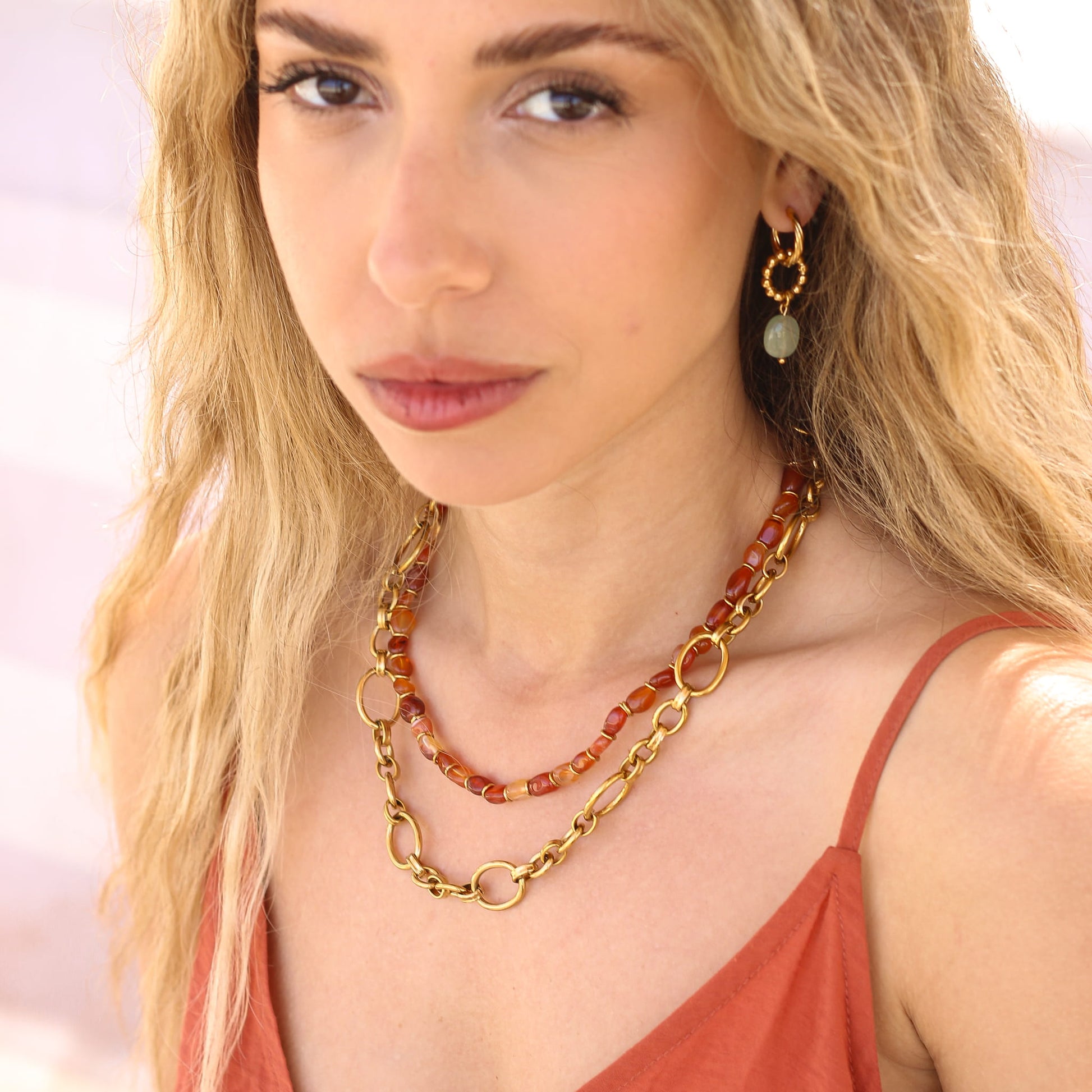 Collier Cornaline pierre