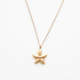 Collier à pendentif étoile de mer doré, acier inoxydable.