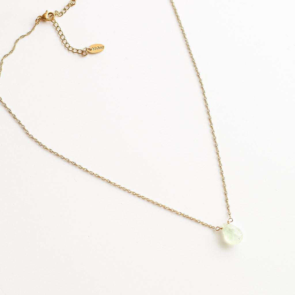 collier goutte pierre fait main