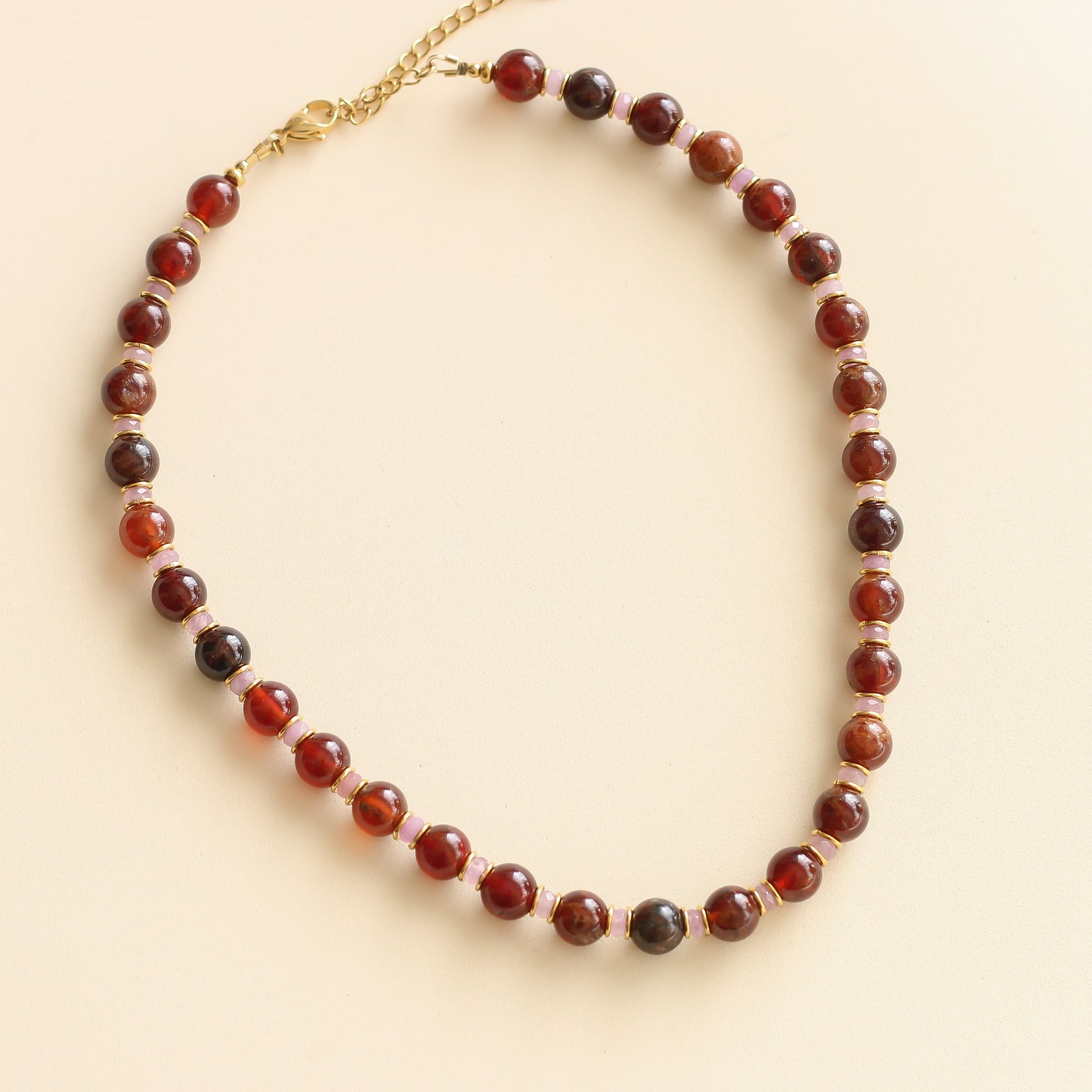 Collier Billie Grenat orangé - Mahny Jewelry