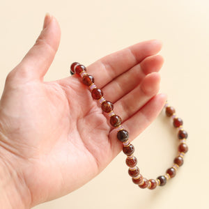 collier assemblé à la main en perles naturelles de Grenat orangé