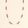 collier sautoir en Grenat tendance, perles rouges et chaine dorée