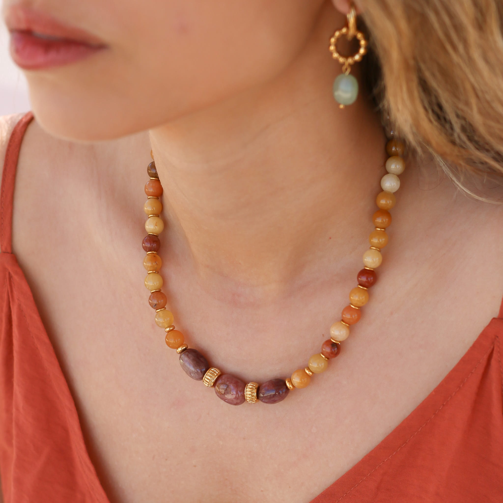 Collier Sunshine Jade Jaune