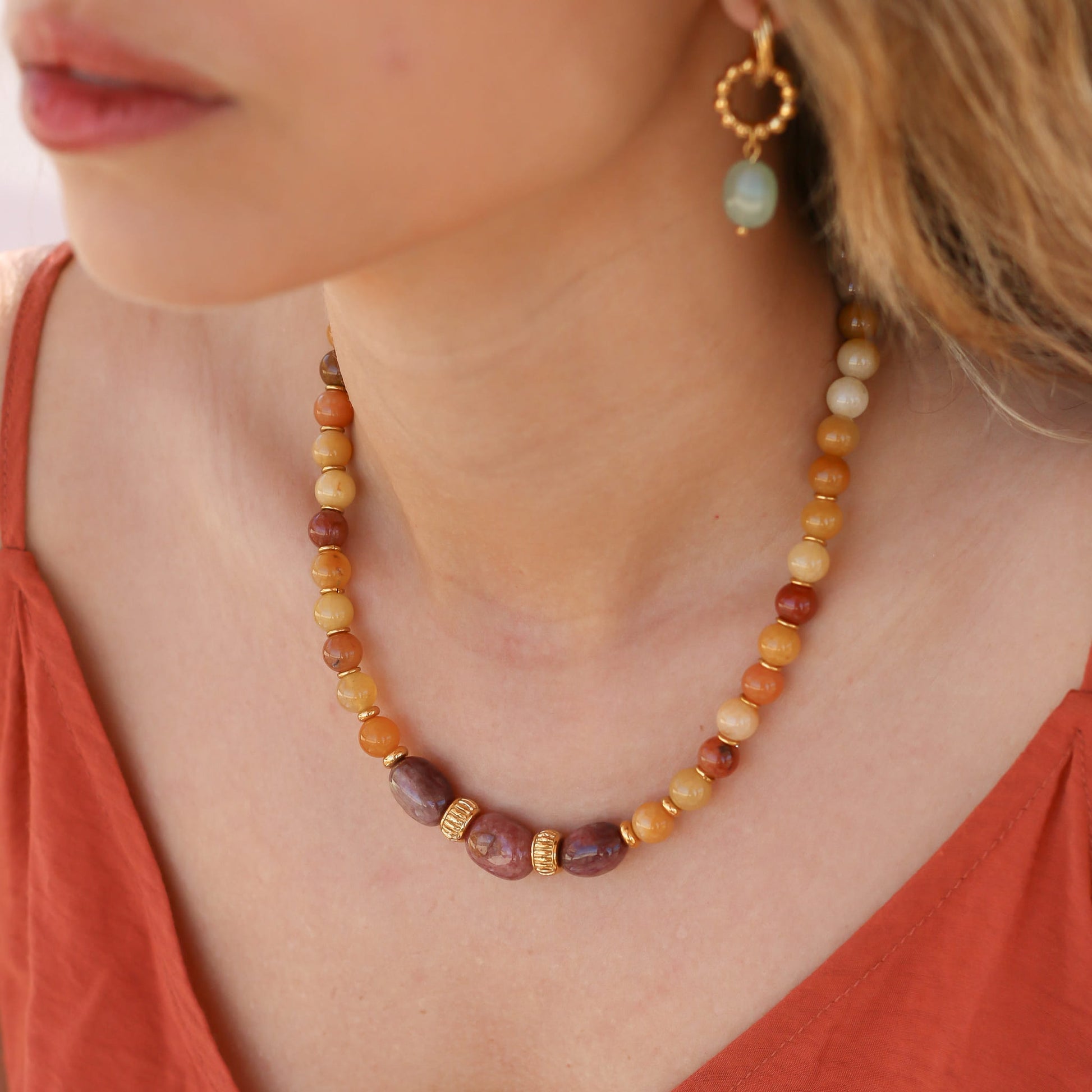 Collier Sunshine Jade Jaune