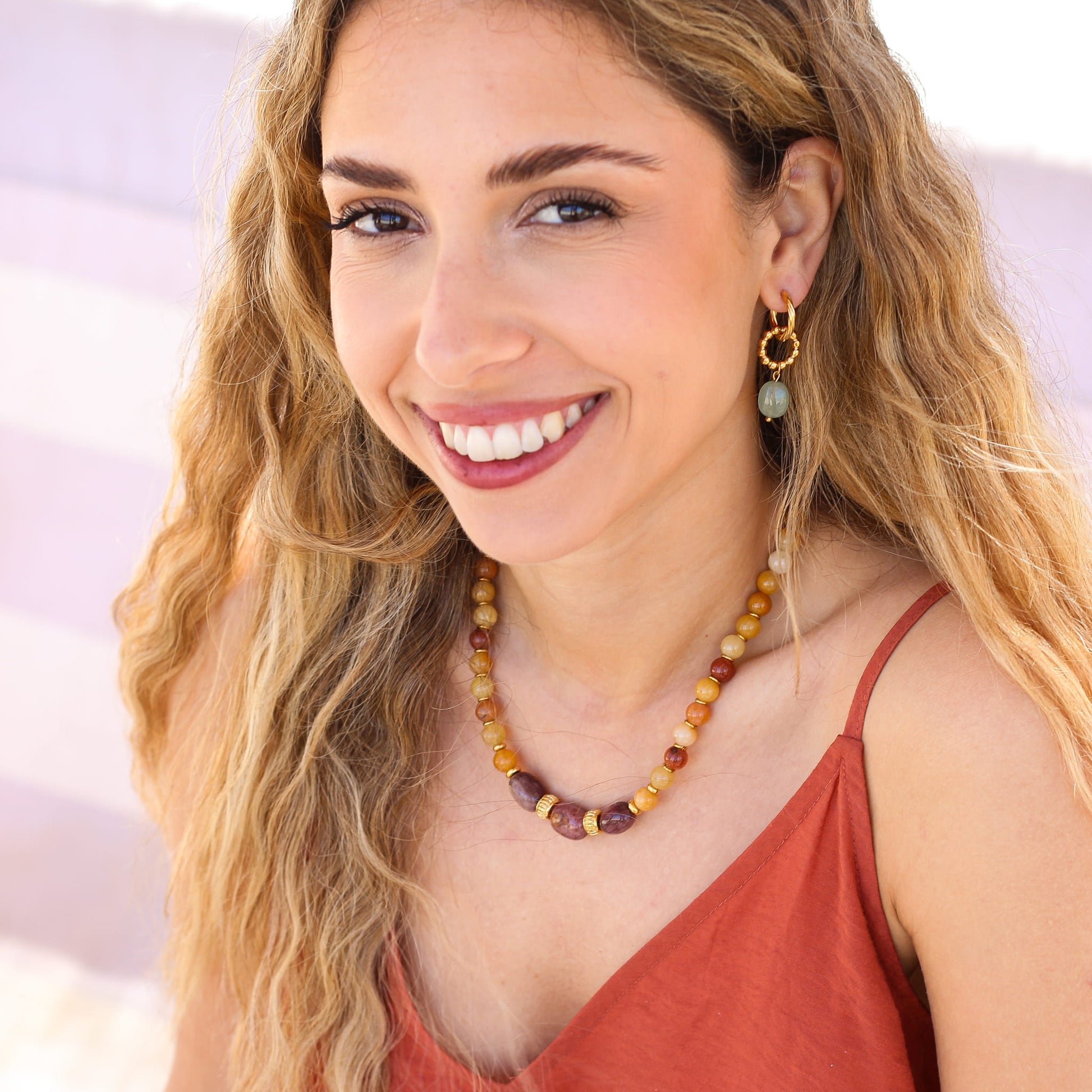 Collier Sunshine Jade Jaune
