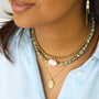 Collier Hématite dorée, vue rapprochée, Mahny bijoux pierres naturelles.