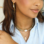 Collier Jaspe Dalmatien Nacre, vue de profil, Mahny bijoux pierres naturelles.
