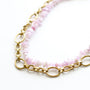 Collier en kunzite sur chaîne acier inoxydable.