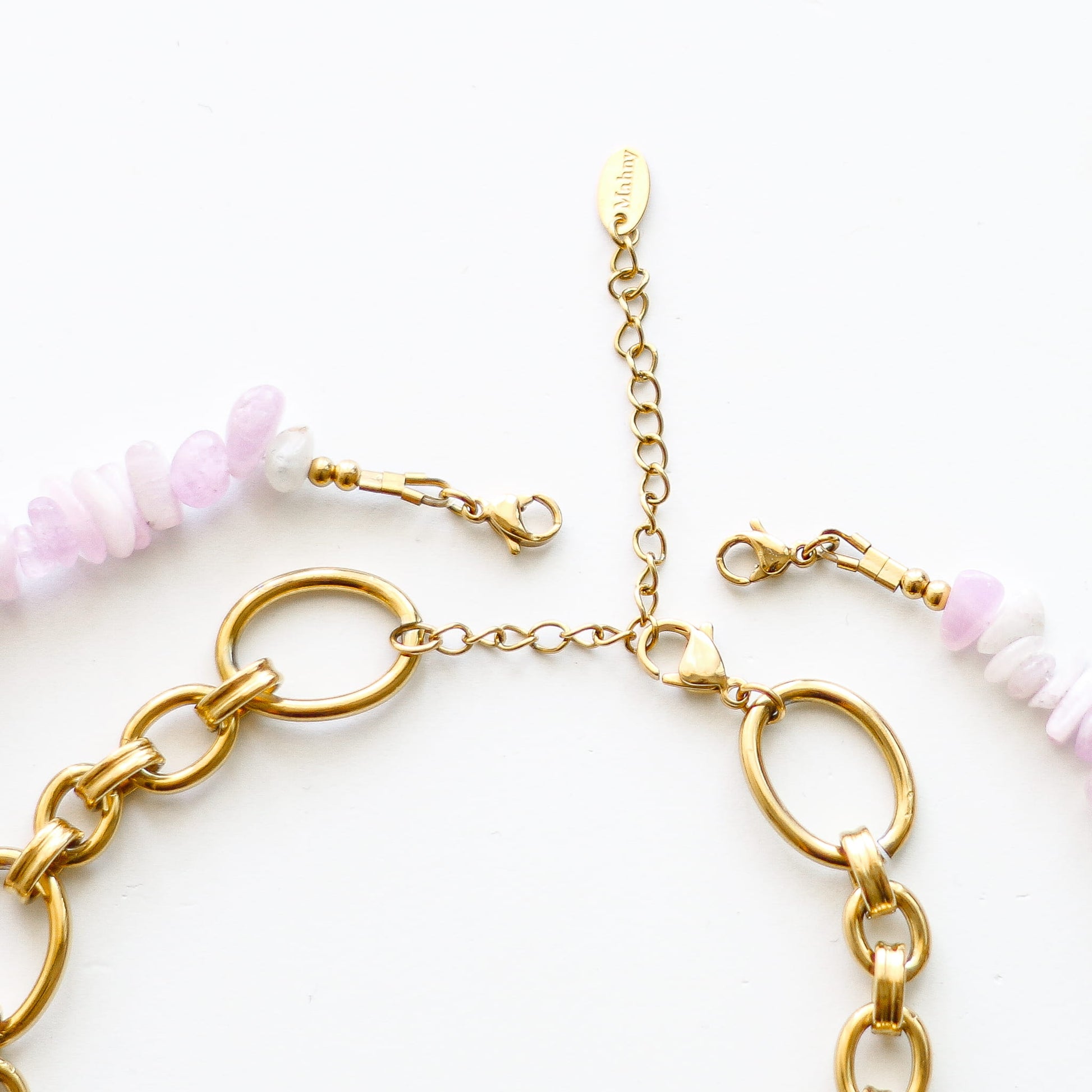 Collier en kunzite, hypoallergénique.