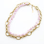 Collier en kunzite, assemblé à la main.