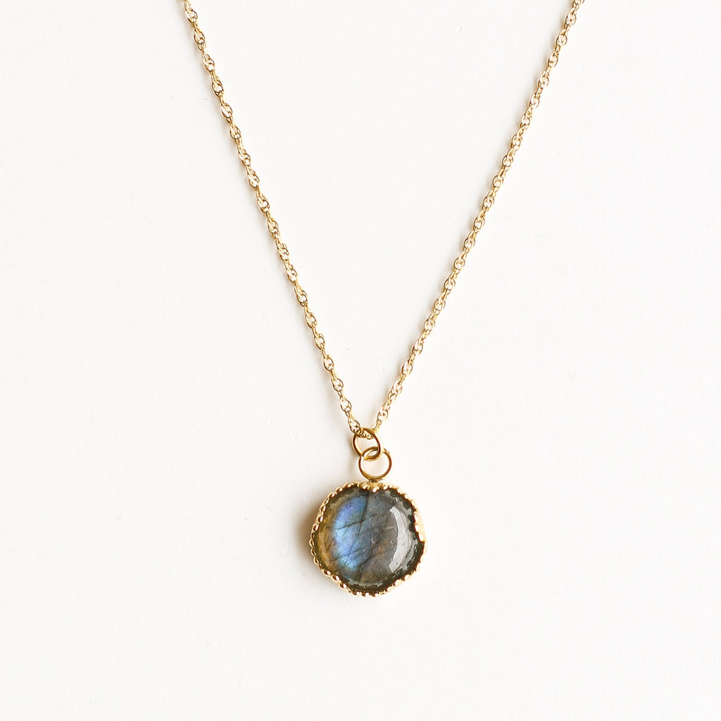 bijou labradorite pierre naturelle chaine acier