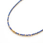 Collier Lapis Lazuli perlé, détail des pierres, Mahny bijoux pierre fine.