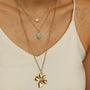 collier long fleur sautoir doré cadeau