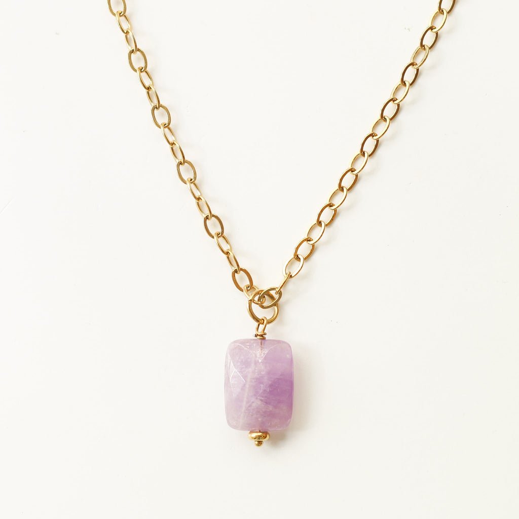 collier long améthyste violet lavande sautoir