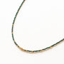 Collier Malachite perlé fin, détail des pierres, Mahny bijoux pierres naturelles.