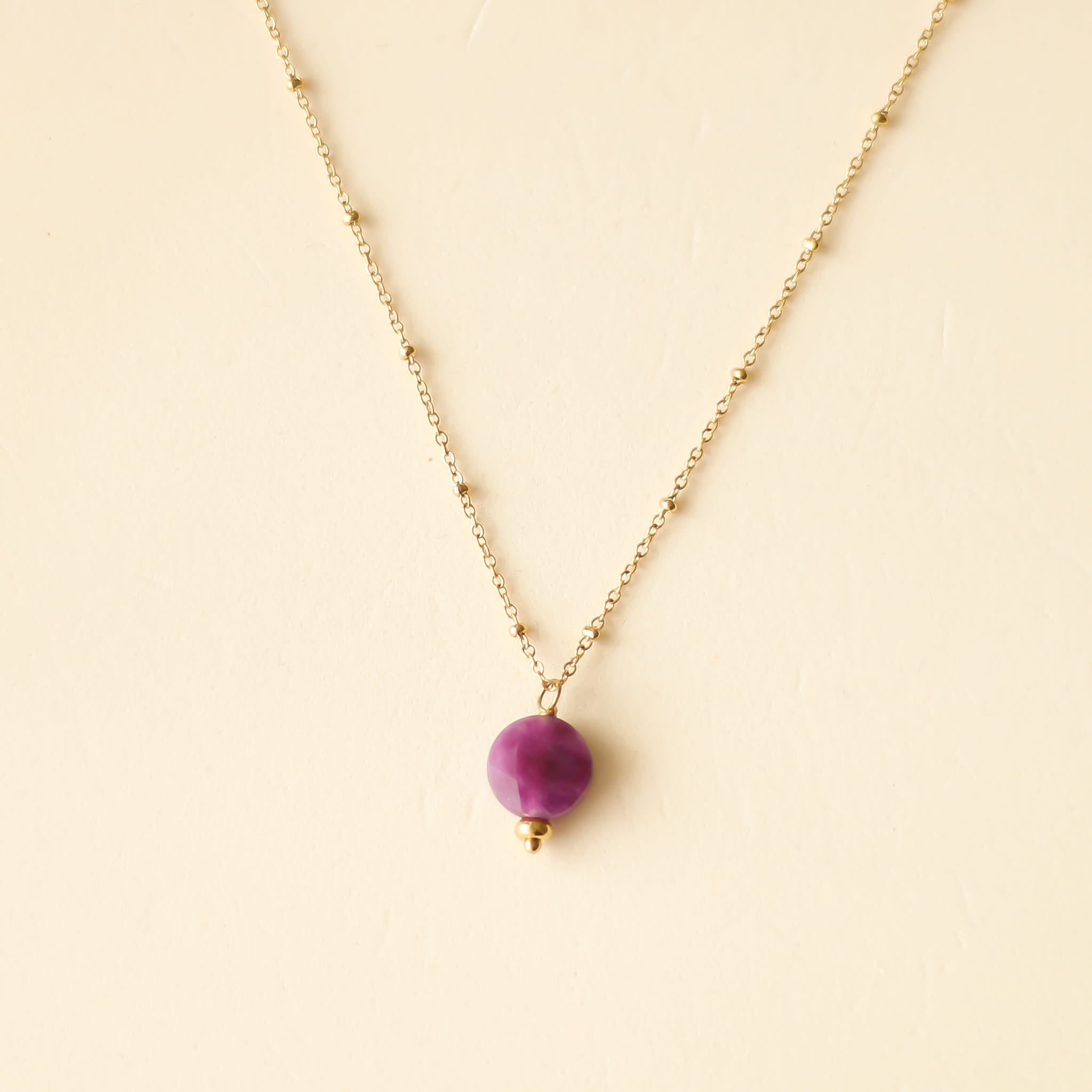 Collier Aragonite Violet chaîne fine