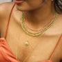 Collier en péridot vert, pierre naturelle fine.