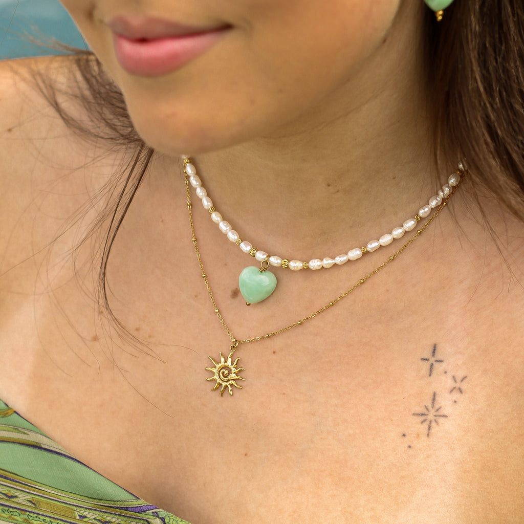 collier perle eau douce angélite pierre
