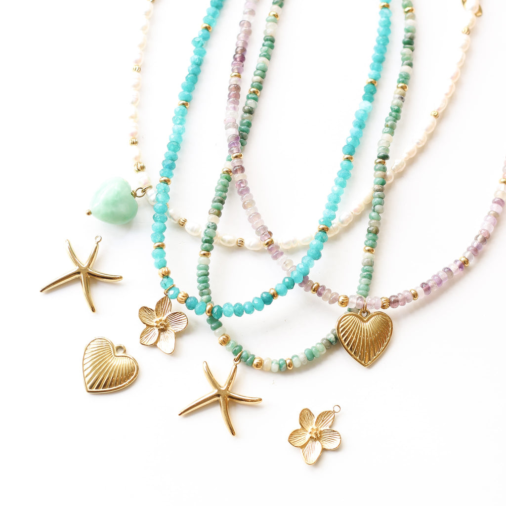collier perle eau douce angélite femme