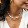 Collier en perle d'eau douce, hypoallergénique.