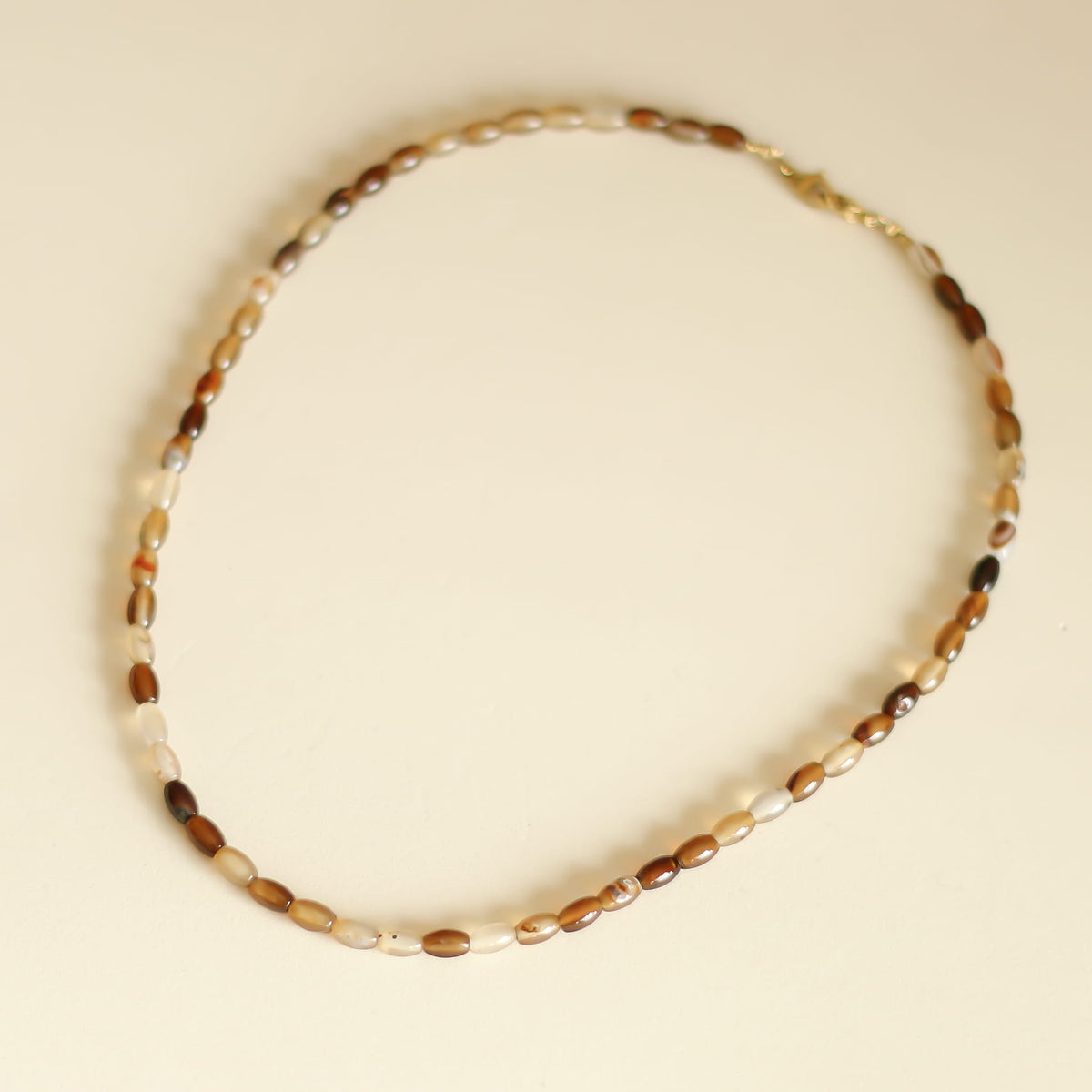 Collier Grenat Agate marron multi-rangs