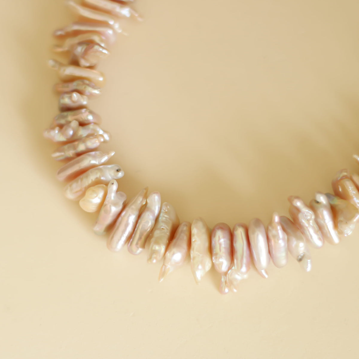Collier Perles naturelles Biwa rosées