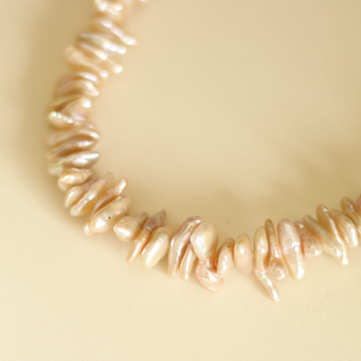 Collier Perles naturelles Biwa orangées