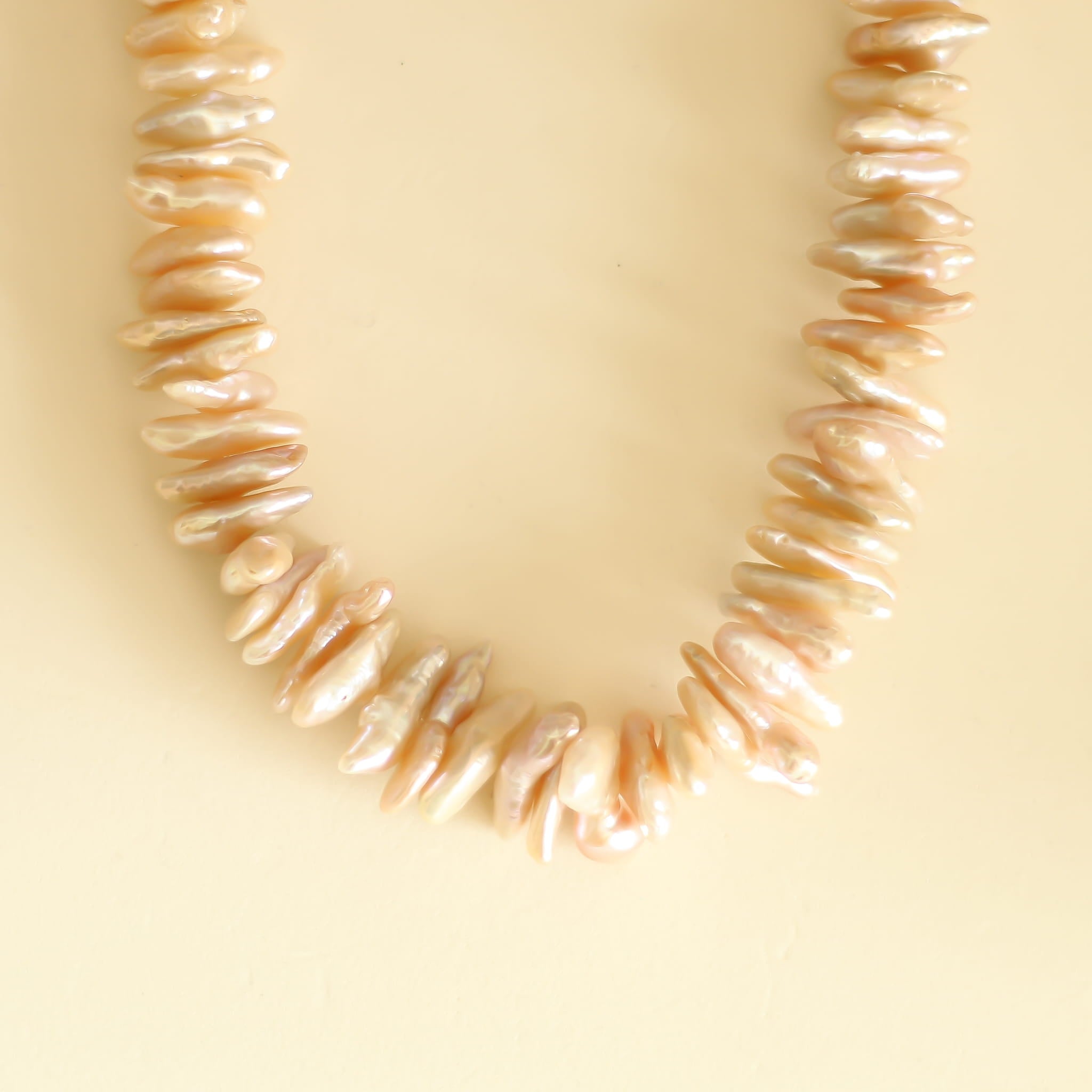 Collier Perles naturelles Biwa orangées