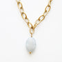 Collier en quartz bleu, bijou femme.