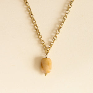 Collier à chaîne épaisse et pendentif en  Quartz Rutile 