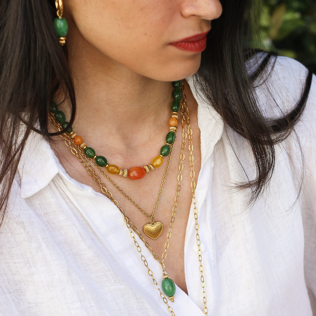 collier pendentif long coeur cadeau