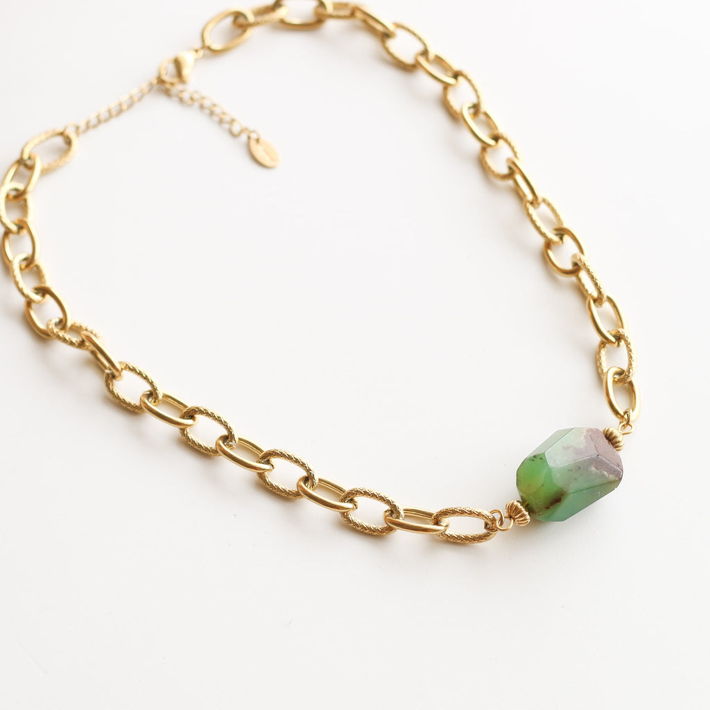 collier femme cadeau pierre chrysoprase