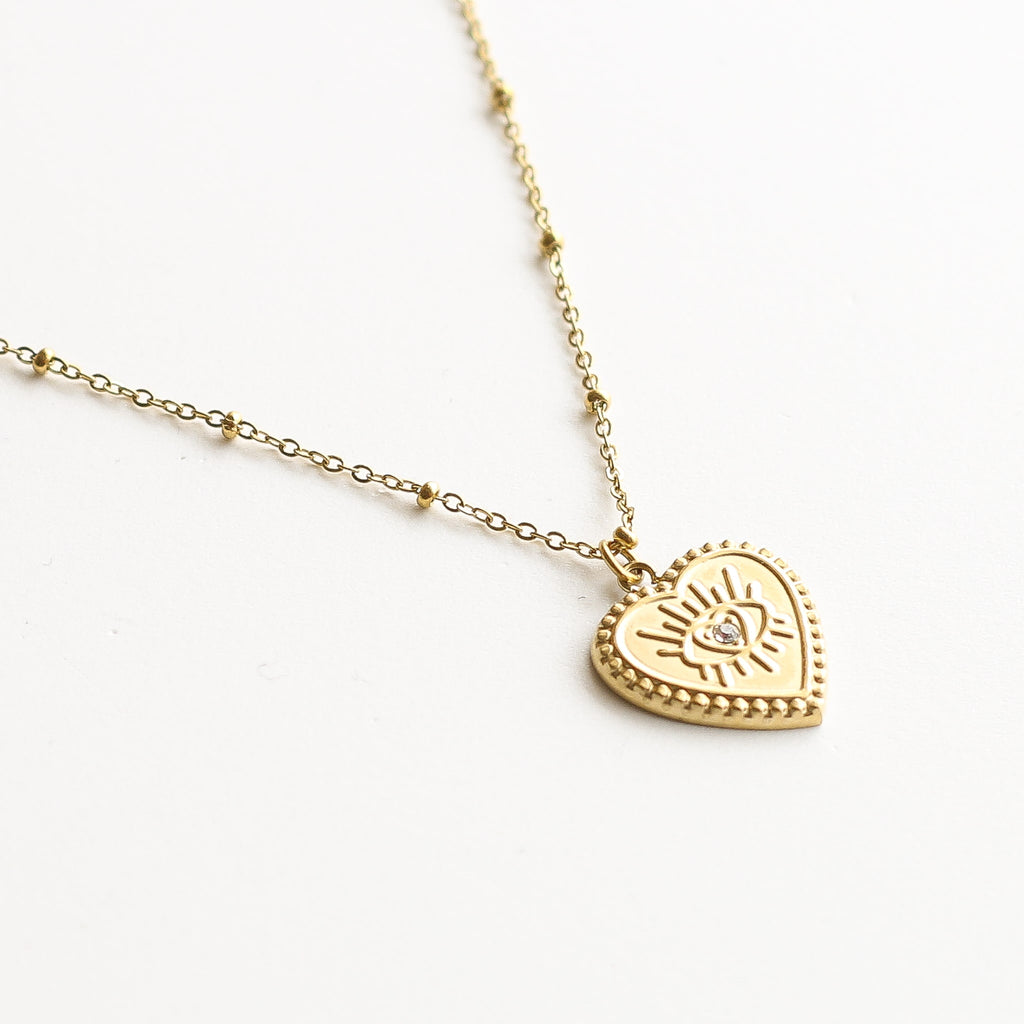 collier pendentif femme doré oeil
