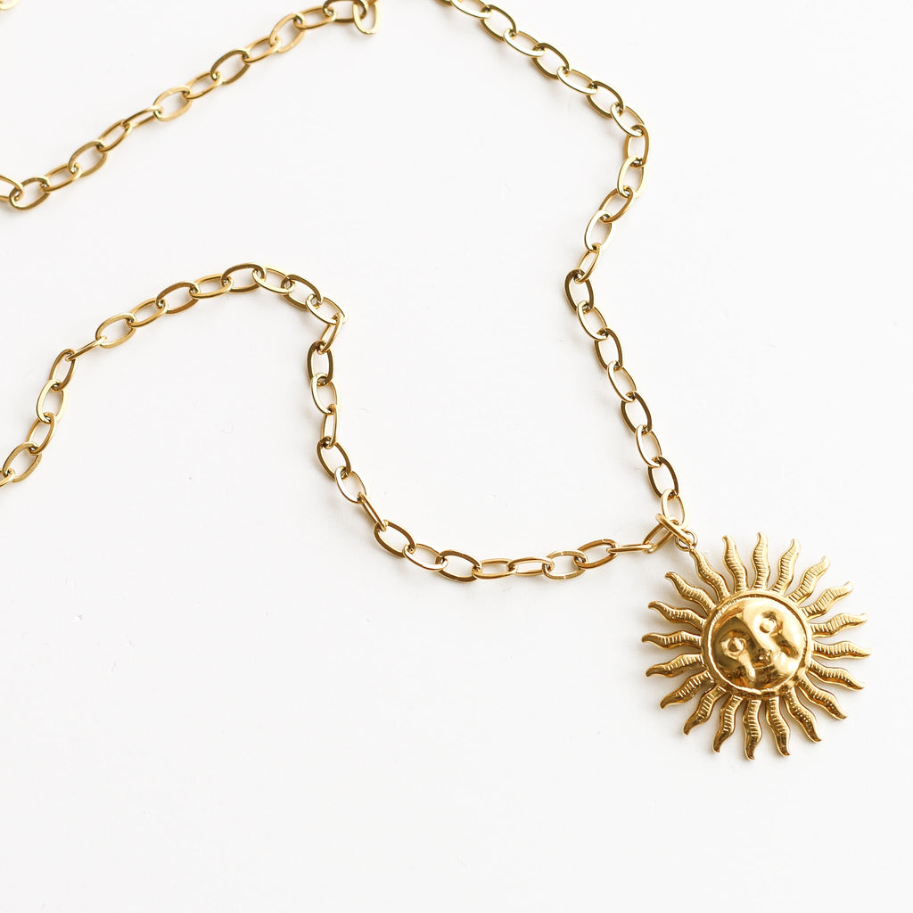 collier soleil femme fait main