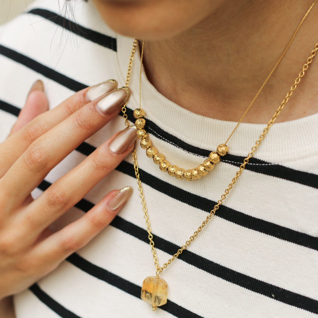 collier fait main femme doré