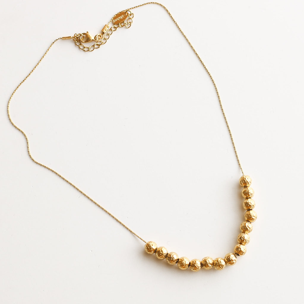 collier acier inoxydable perle doré