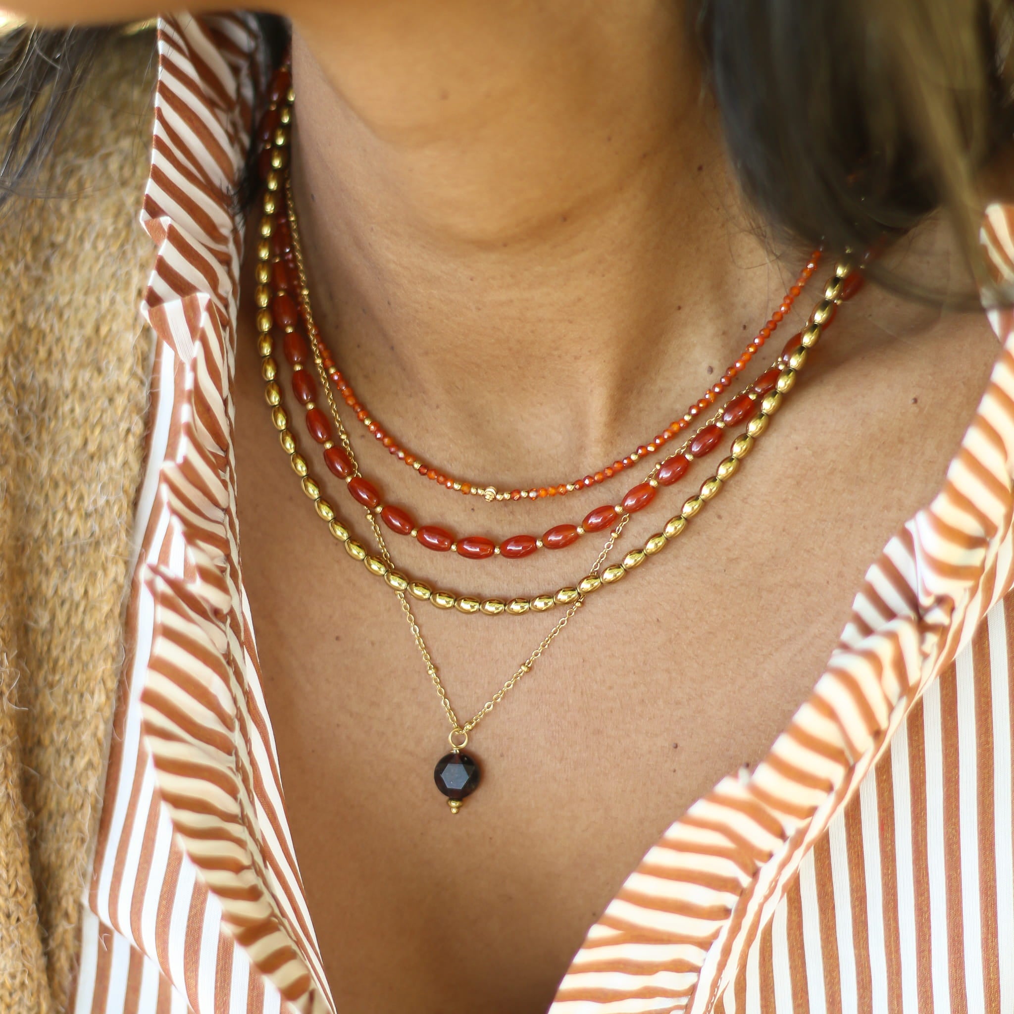 Collier Grenat chaîne fine