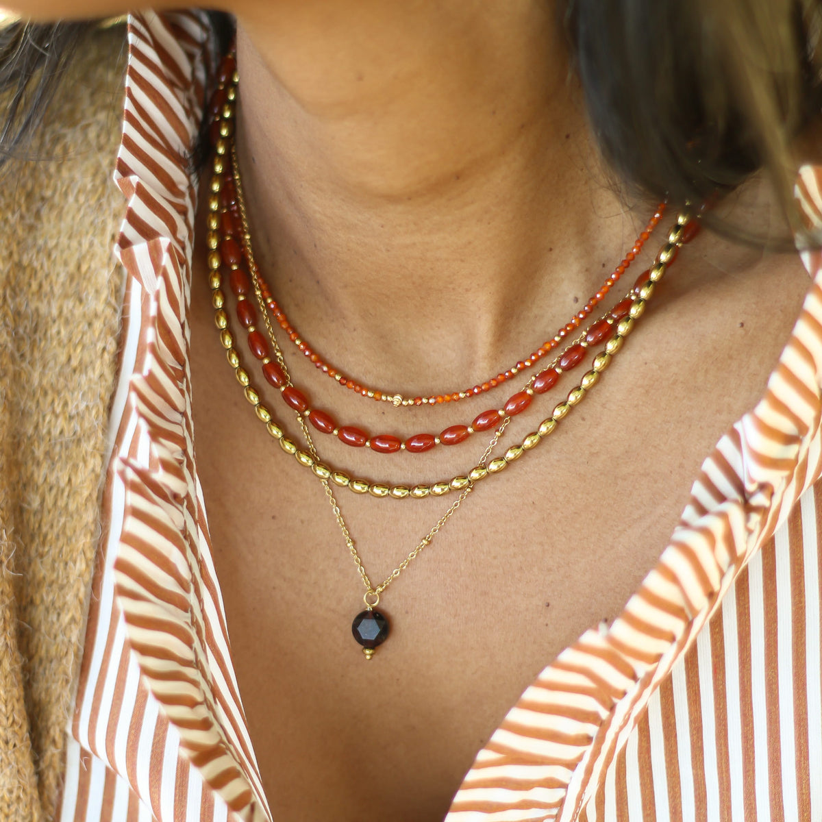 Collier Grenat chaîne fine