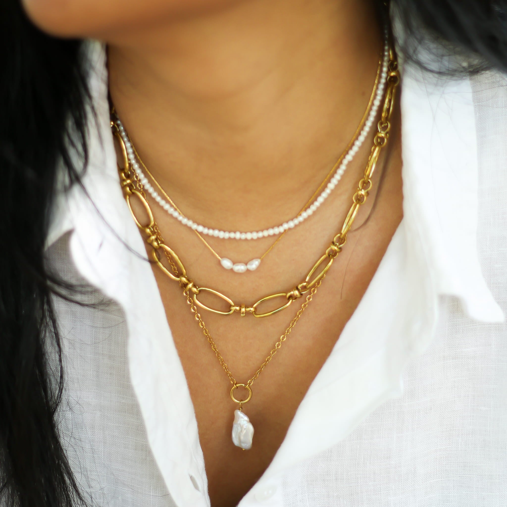 Collier Perle d'eau douce mini ronde