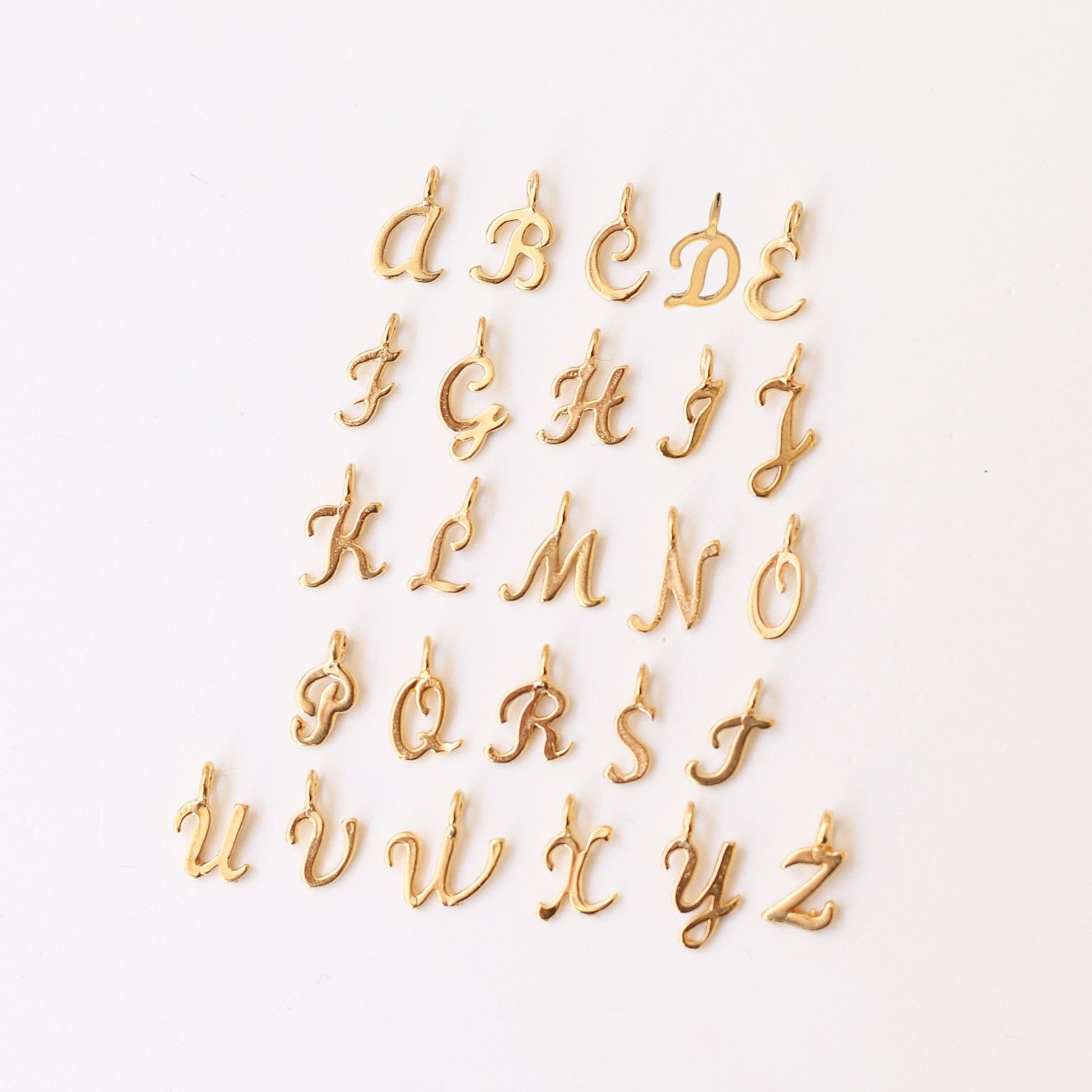 pendentif lettre charms breloque plaqué or