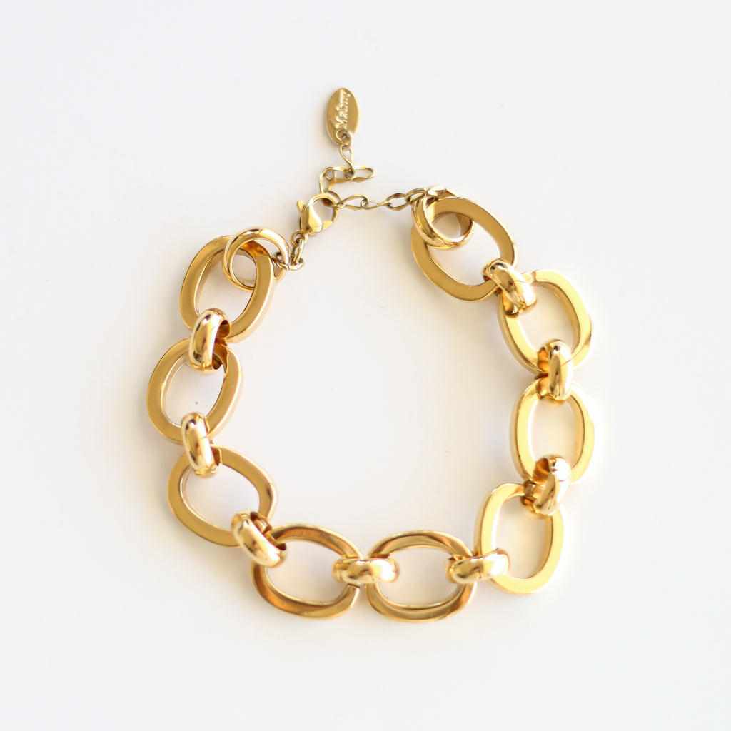 bracelet chaine doré acier inoxydable cadeau