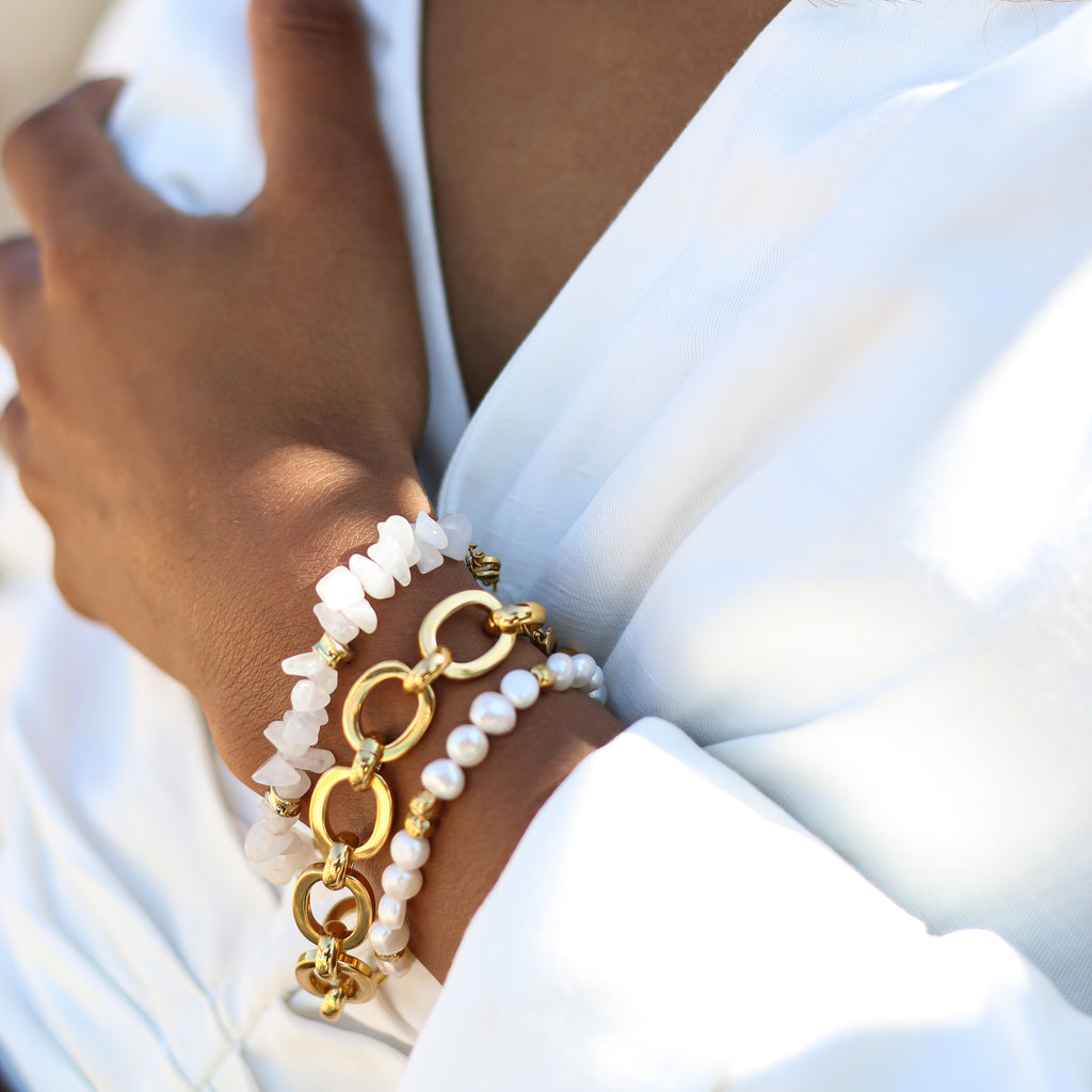 bracelet chaine doré acier inoxydable summer