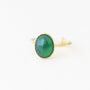 bague créateur agate verte plaqué or face