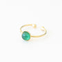 Bague créateur Agate verte plaqué or face