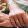 Bague créatrice Aventurine plaqué or lithothérapie