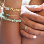 Bague créatrice Aventurine plaqué or bijoux